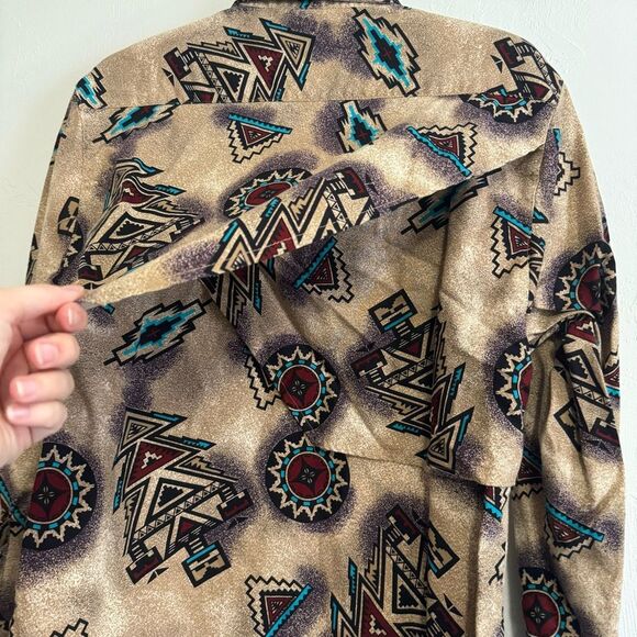 Vintage Wrangler Aztec Pattern Pearlsnap - Picture 2 of 5